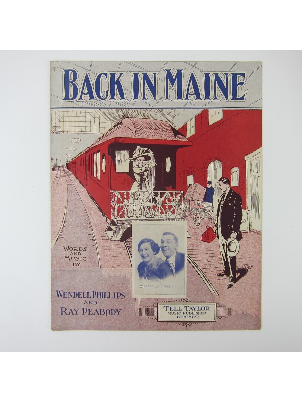 Sheet Music Back in Maine Wiesser & Reeser Cover Tell Taylor Antique 1913 RARE